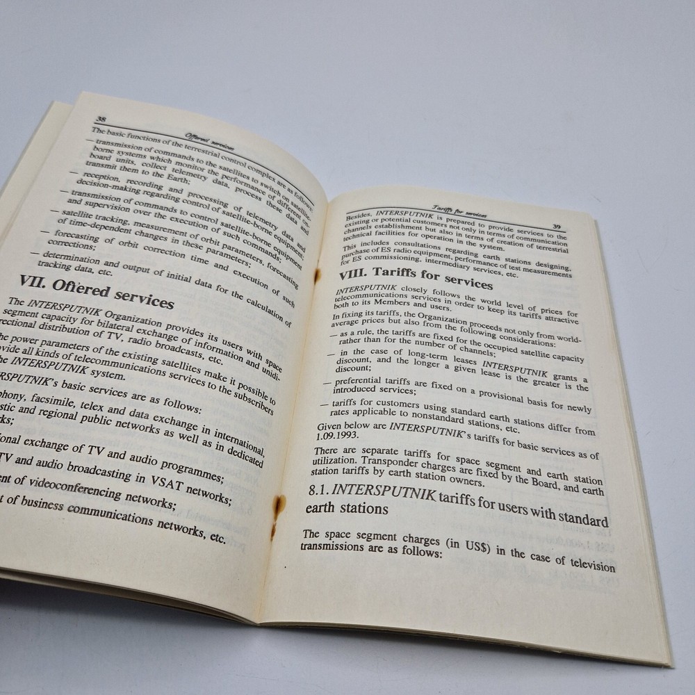 Rare INTERSPUTNIK Space Communication USERS HANDBOOK 1994