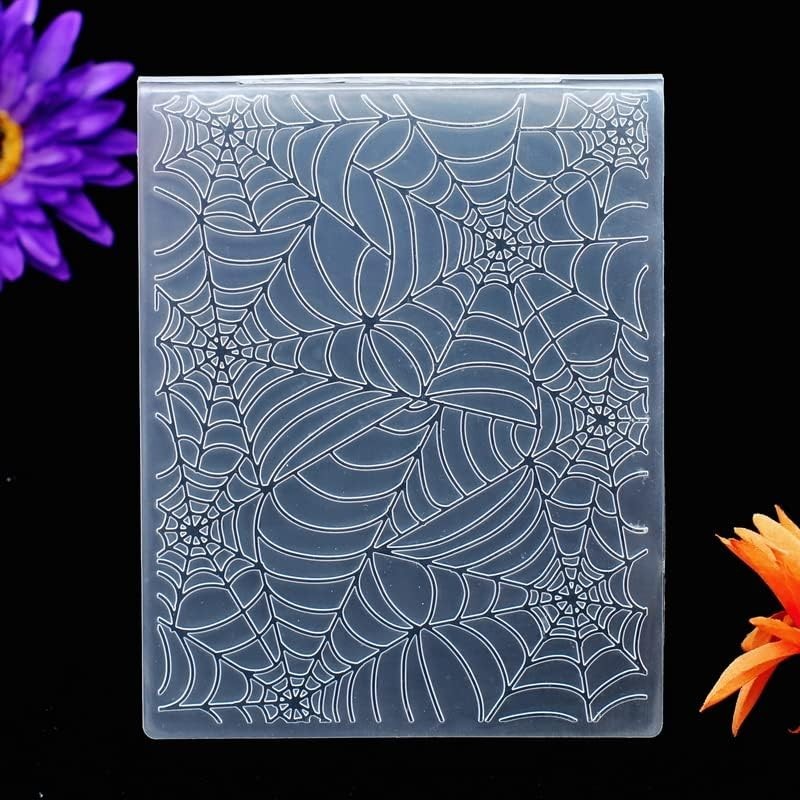 Happy Halloween Spider Web Background Plastic Embossing Folders Card Making