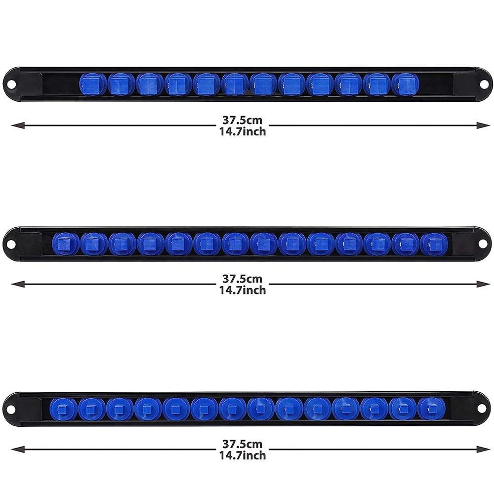 Socket Organizer Mountable Sliding Holder Tool Rail Rack Storage 1/4" 3/8" 1/2"