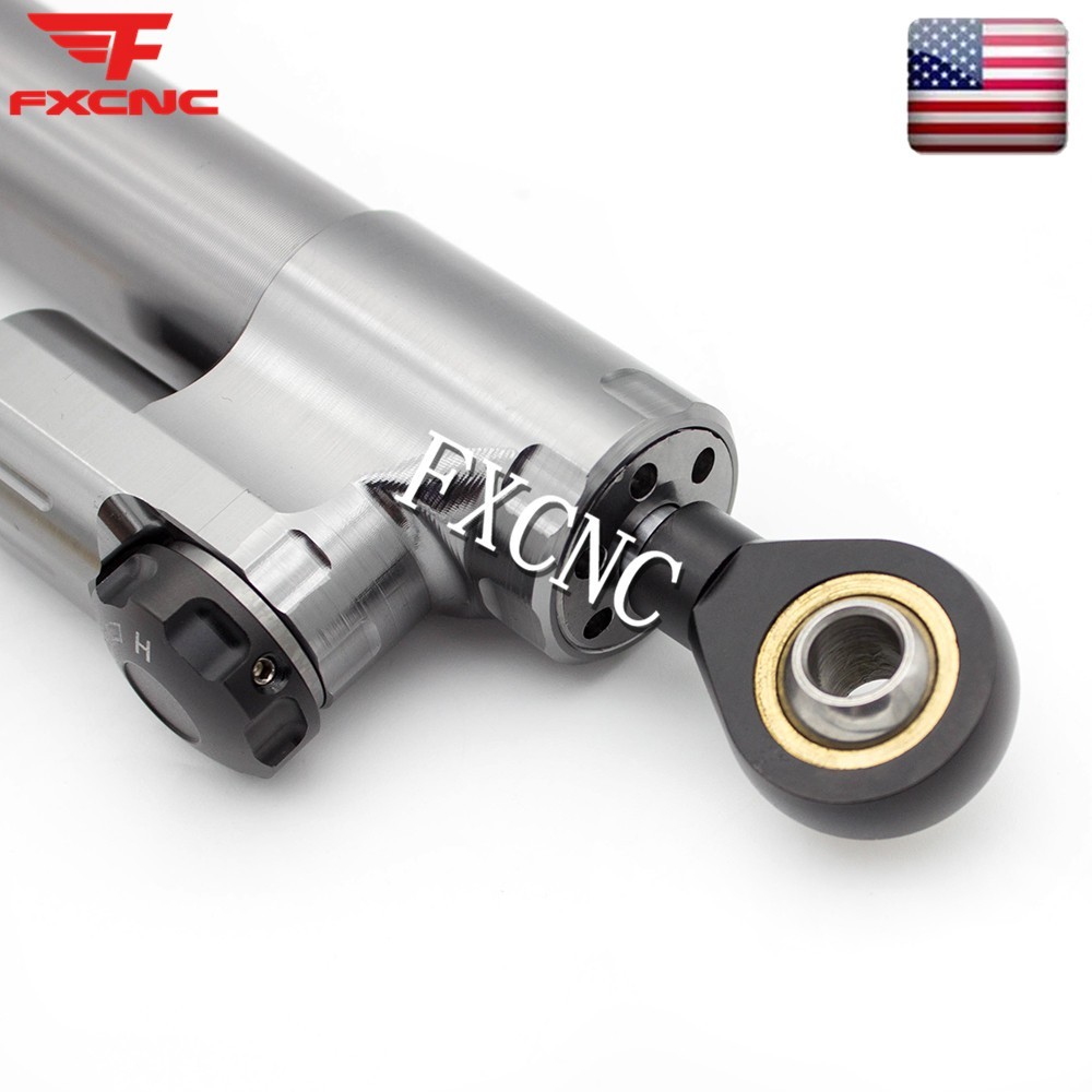 Gray FXCNC Steering Damper Stabilizer & Mount Bracket Kit For Ducati Monster 696