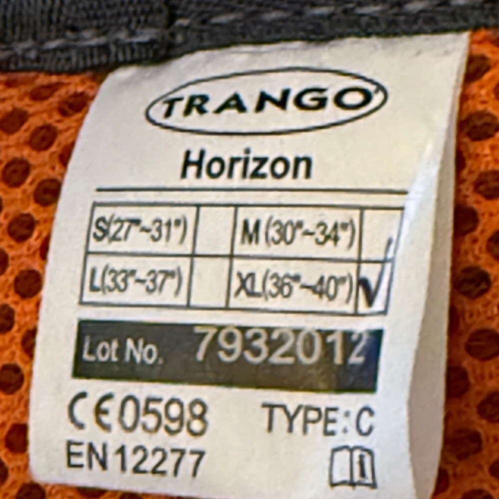 Trango Horizon size XL climbing harness