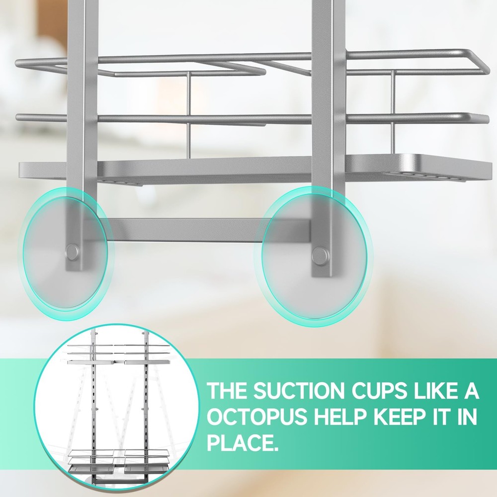 Shower Caddy Hanging for Handheld Showerheads Adjustable Height Extra Long Ba...