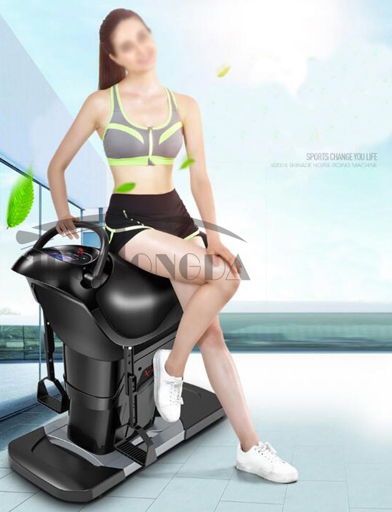 110V Black Horse Riding Abdominal Exercise Machine Horse Riding Simulator