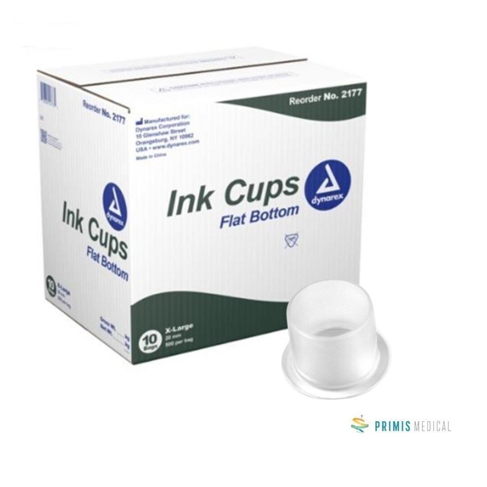 Dynarex 2175 Ink Cups Flat Bottom 14mm Medium New