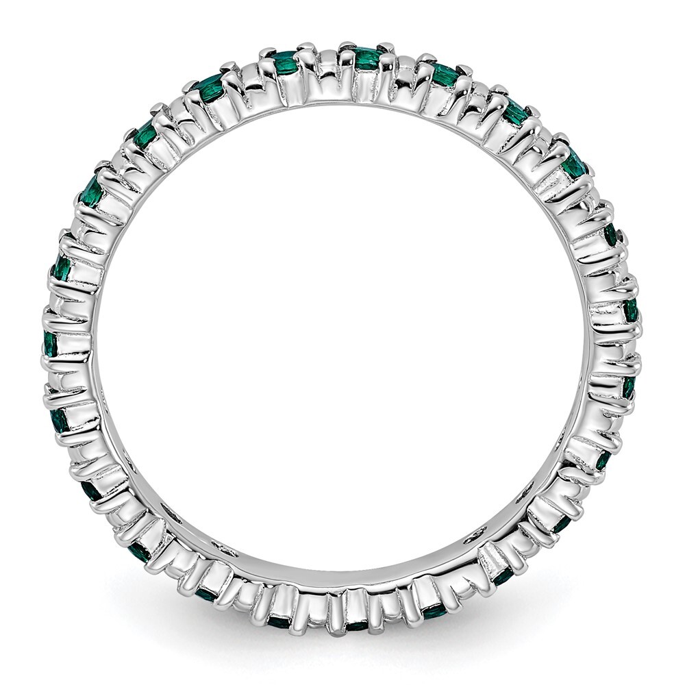 Sterling Silver Stackable Expressions Created Emerald Ring Size 5