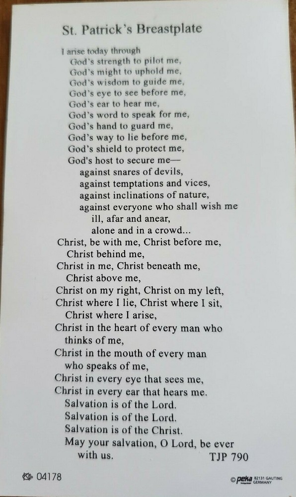 Saint Patrick prayer cards (pack of 4)