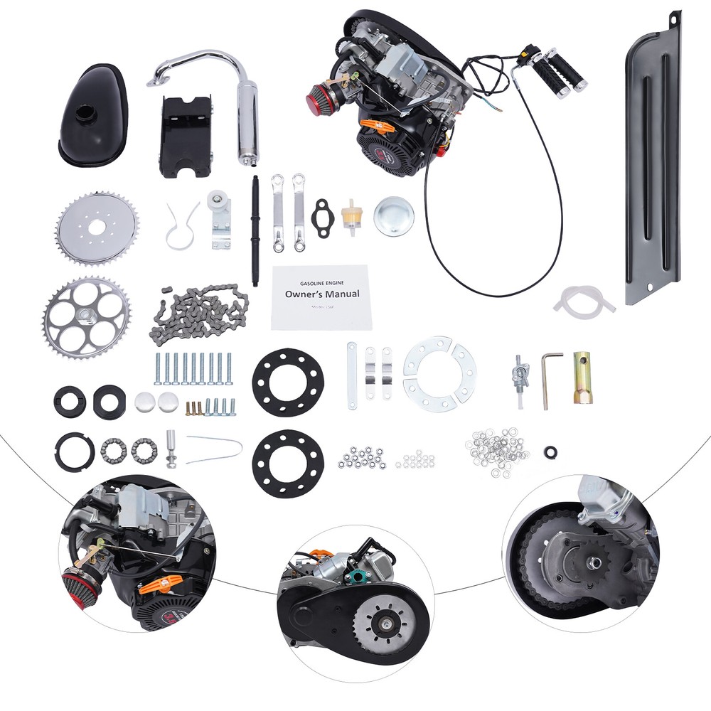 100cc 4 stroke Bicycle Engine Kit Set Gas Motorized Motor Bike Modified Engine