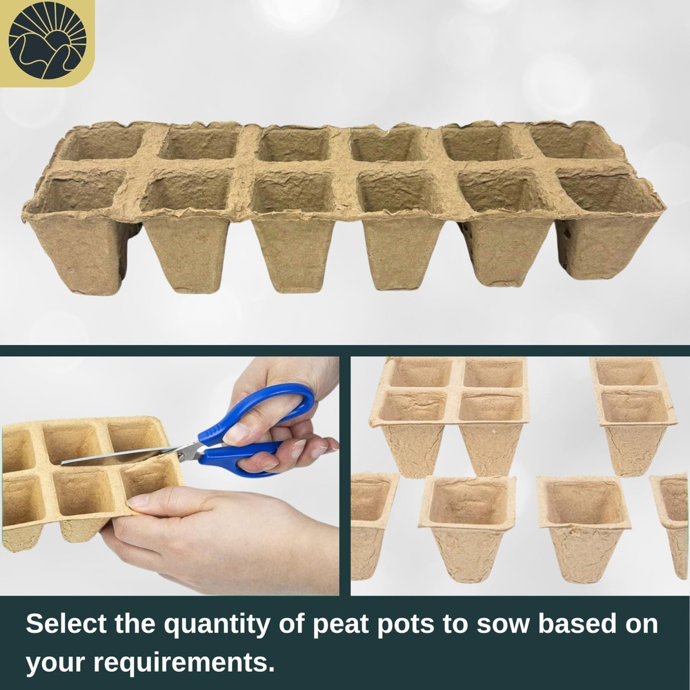 SunVara Seed Starter Peat Pots for Seedlings 300 pcs Biodegradable Seed Start...