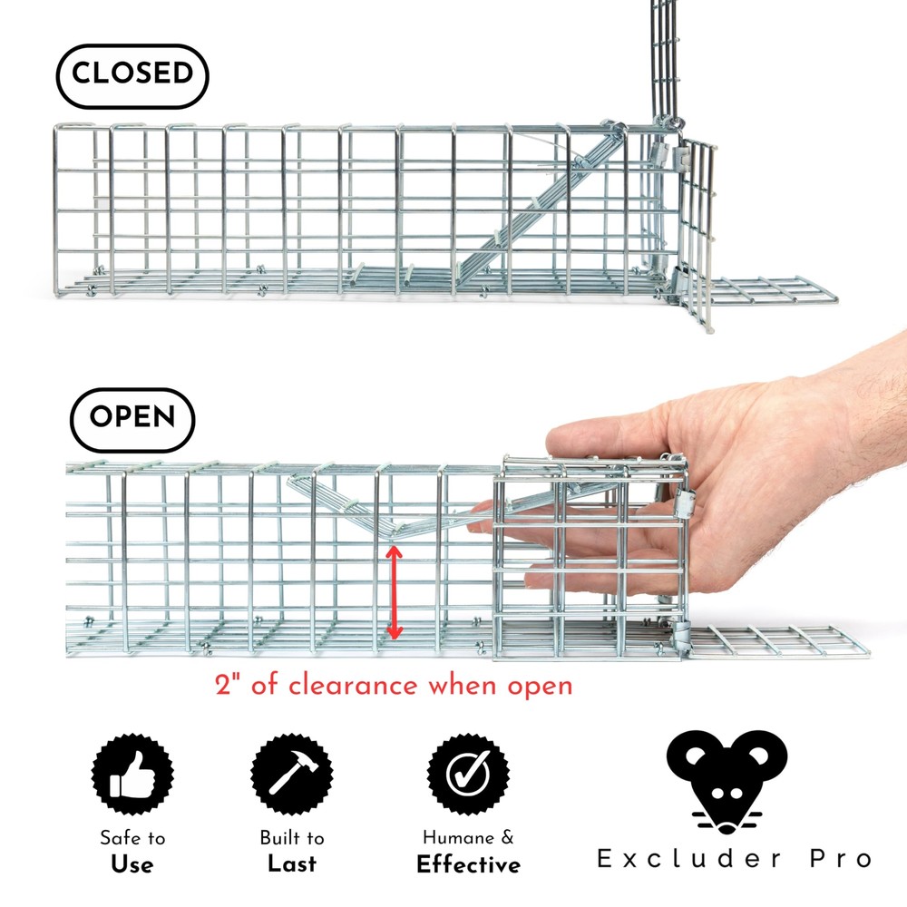 One-Way Rodent and Squirrel Trap with Copper Mesh for Effective Pest Control