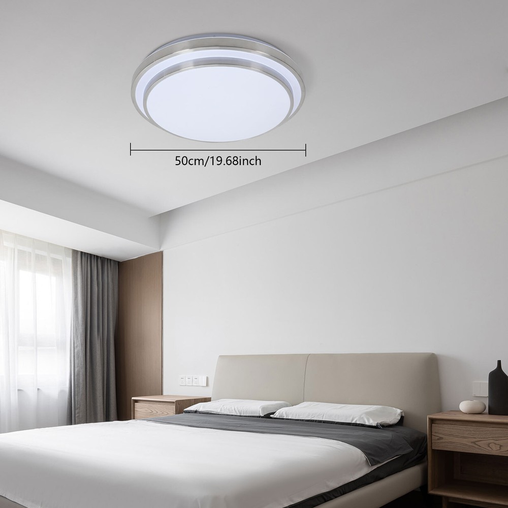 Modern LED Ceiling Light Flush Mount Dimmable Chandelier Lamp w/ Remote Control