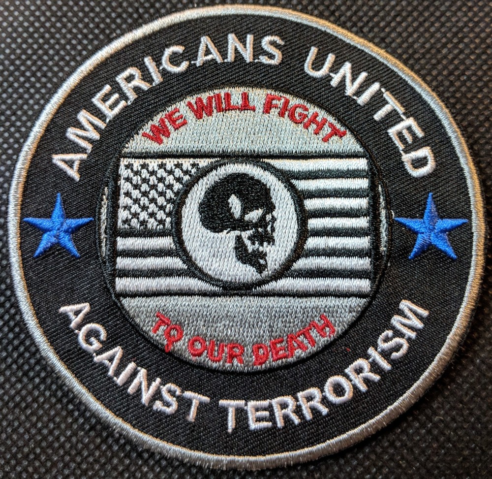 Americans United Against Terrorism Embroidered Biker Patch
