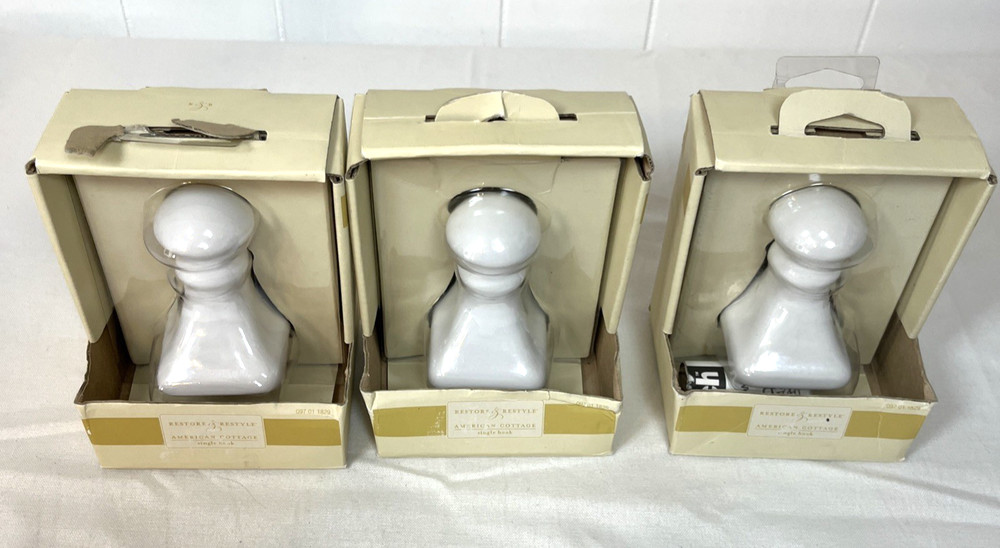 Vintage 2003 Target Restore & Restyle White Ceramic Wall Hook Cottage Style NWT