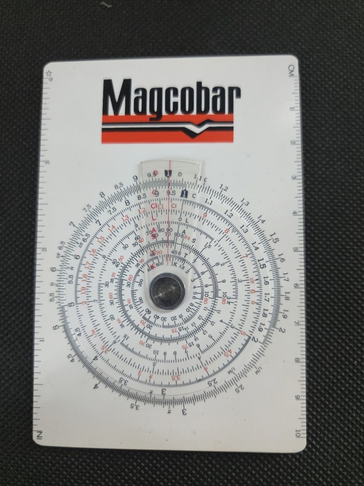 Magcobar Metric Marvel Pocket Circular Slide Rule Data Center