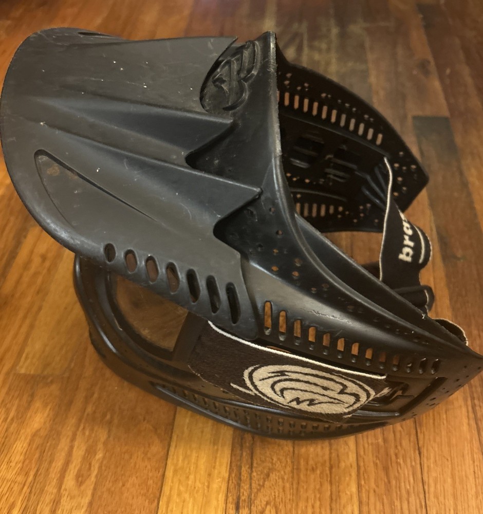 Brass Eagle Paintball Mask Black Full Face Goggles with Visor – Clean