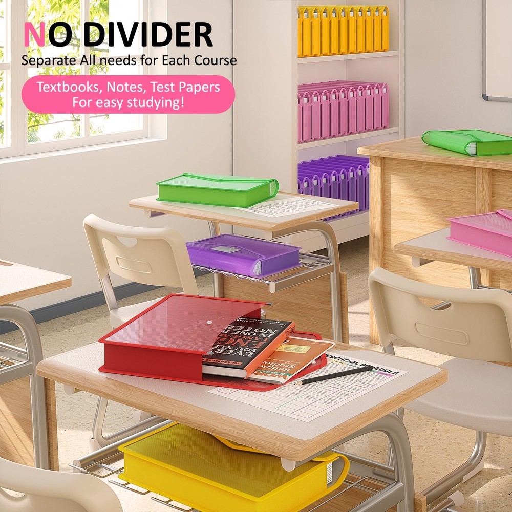 ThinkTex Plastic Expanding File Folders, Transparent Envelopes with Snap Clos...