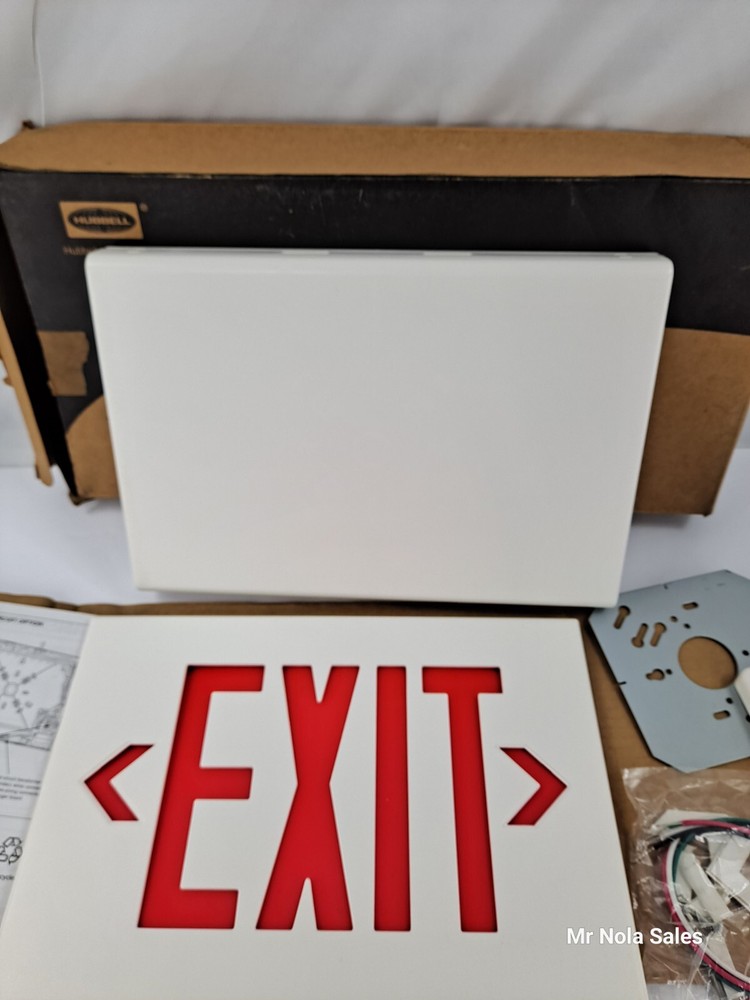 NIB Hubbell CV3REW LED Exit Sign Single / Double sided Arrows Thermoplastic