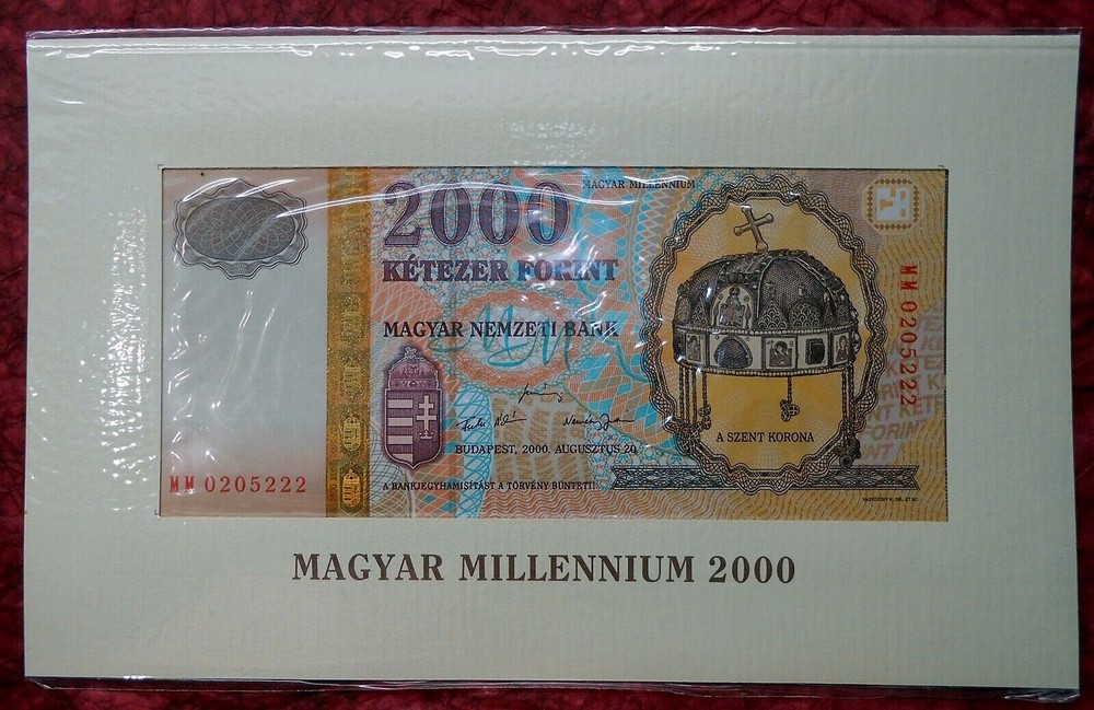 2 x 2000 Forint ,2000 Hungary banknote UNC, consecutive, commemorative #c33