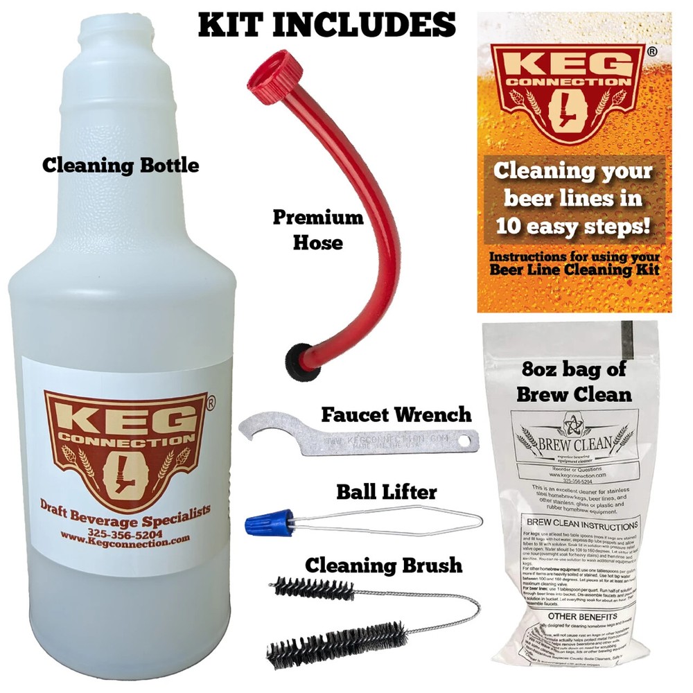 Kegerator Beer Line Cleaning Kit by Kegconnection featuring Brew Clean, Easy!