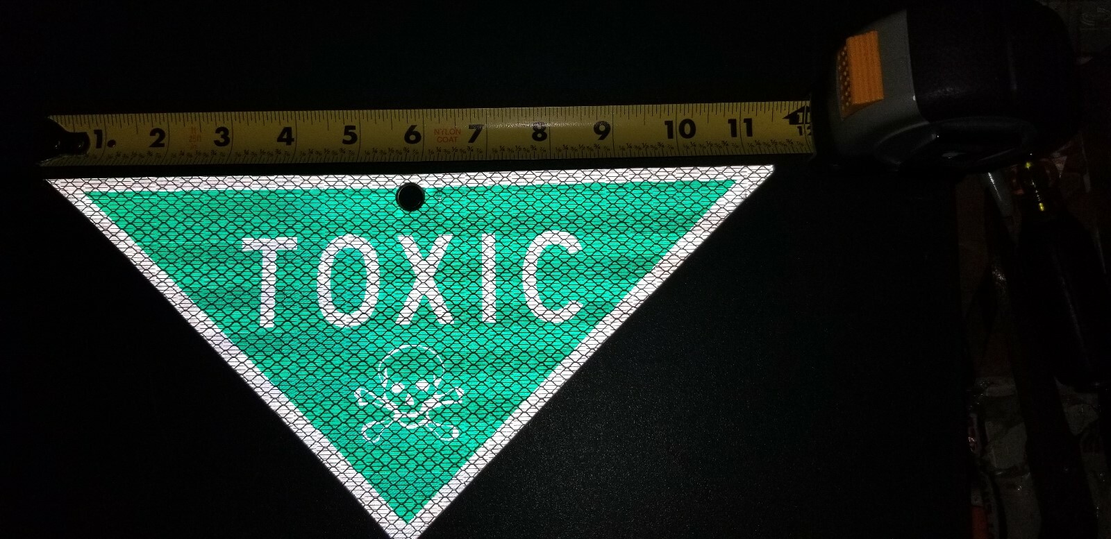 Military Reflective Vinyl Sign / Placard, "TOXIC" (Great For Kids Room) 2 Pack