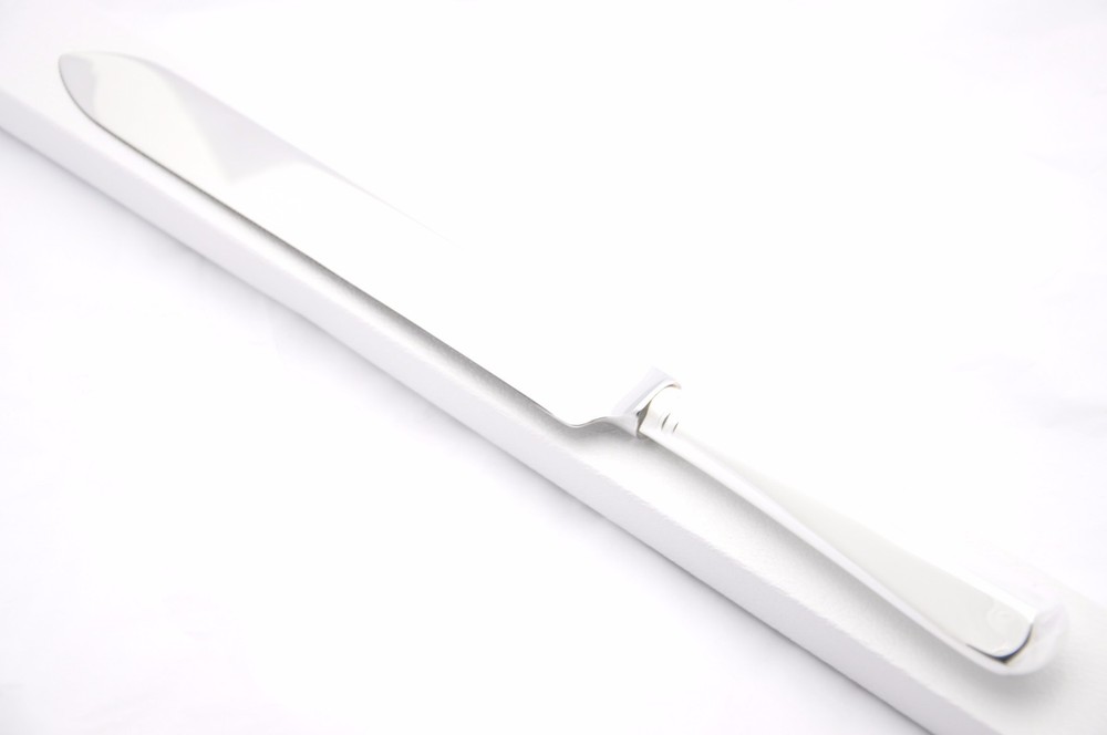 Rattail Pattern Silver Plated Wedding Cake Knife Gift Boxed Sheffield England