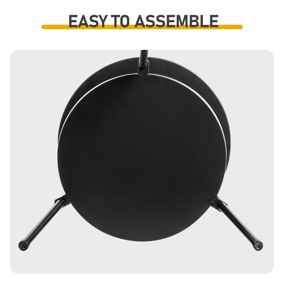 Small Patio Side Table, Round 2-Tier End Table, Metal Round Coffee Table