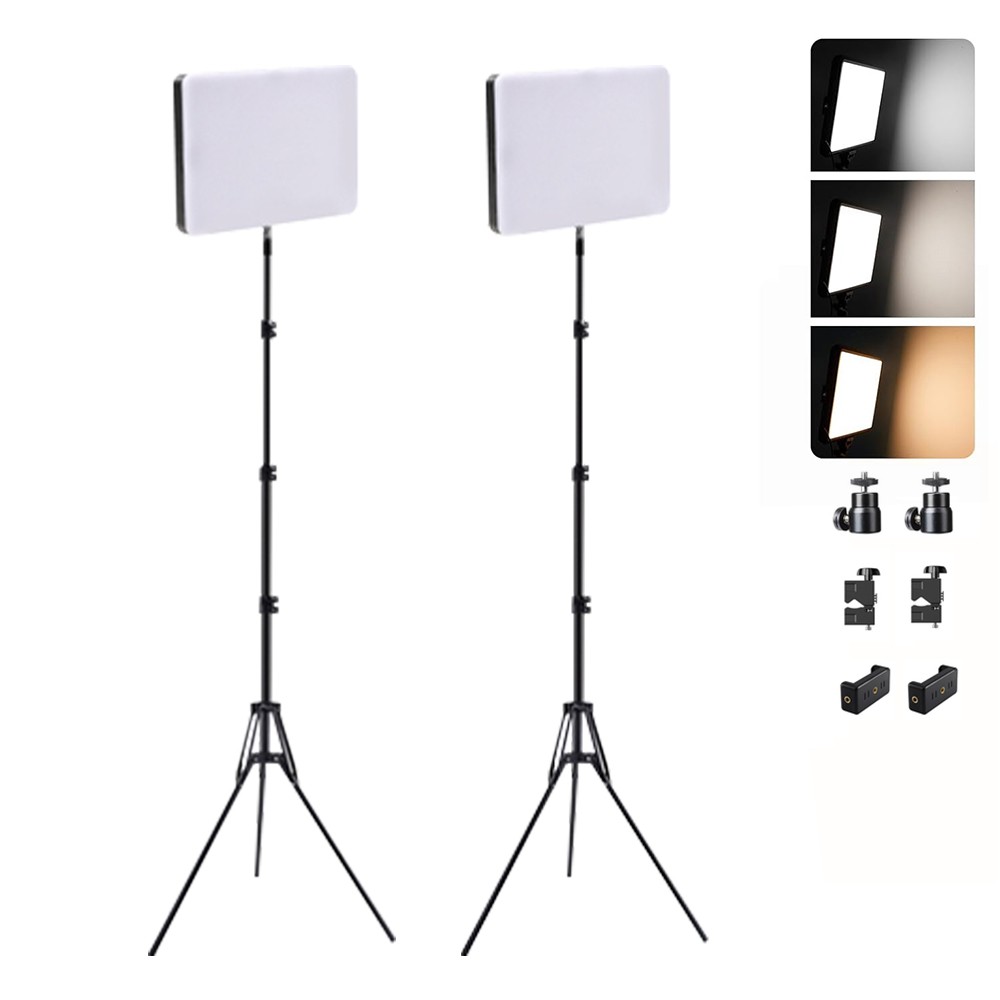 2 Pack LED Video Light Kit, Studio Lights with 78.7'' Tripod Stand, Photography