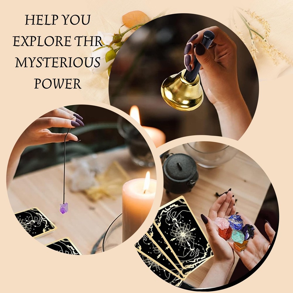 78 Tarot Cards with Guidebook - Deck Gift Set Medium, Black