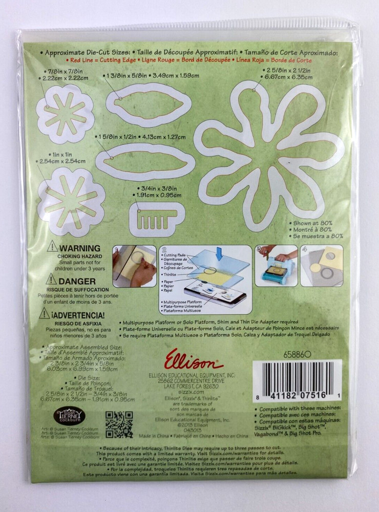 Sizzix Thinlits FLOWER, GAZANIA Flower Susan's Garden 6 Dies