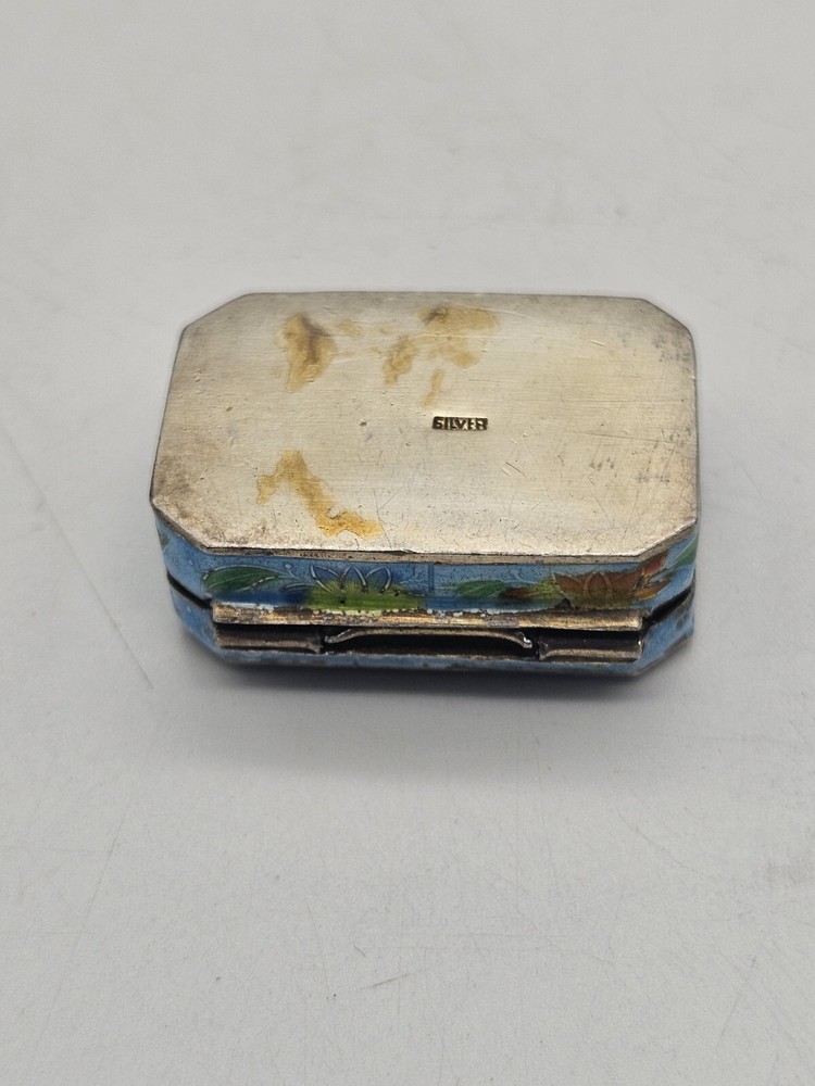 Rare Antique Silver Marked Enamels Box Case