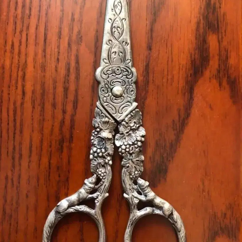 19th Century Silver 800 Scissors Antique