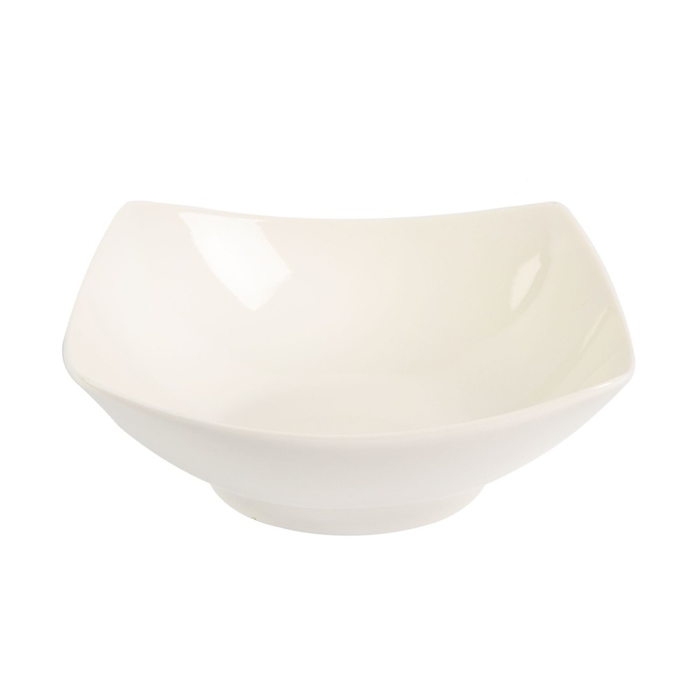 Everyday Square White Stoneware Dinnerware Set 12-Piece