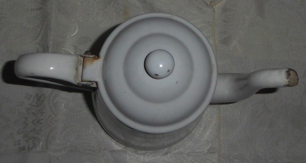 Vintage White Enamel Coffee Pot