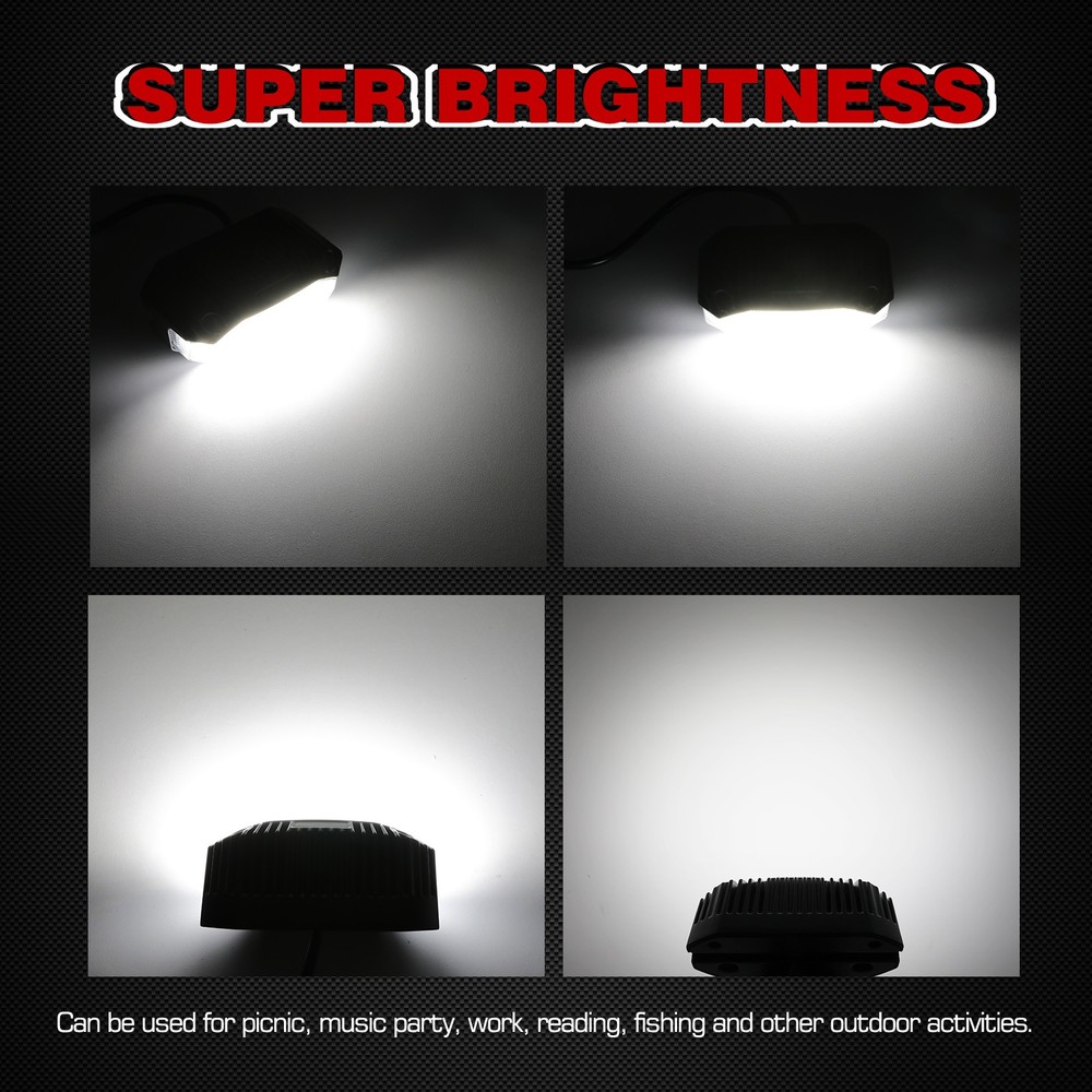 Black LED RV Exterior Porch Utility Light 12V Camper Lamp 6000K For Trailer Boat