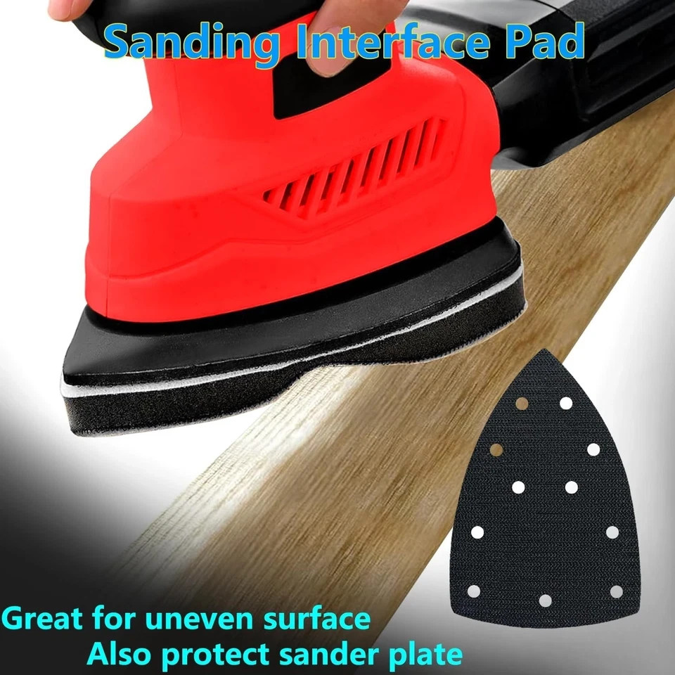 4" x 5.9" 40Pcs Mouse Sanding Paper and 5Pcs Sanding Pads Hook & Loop