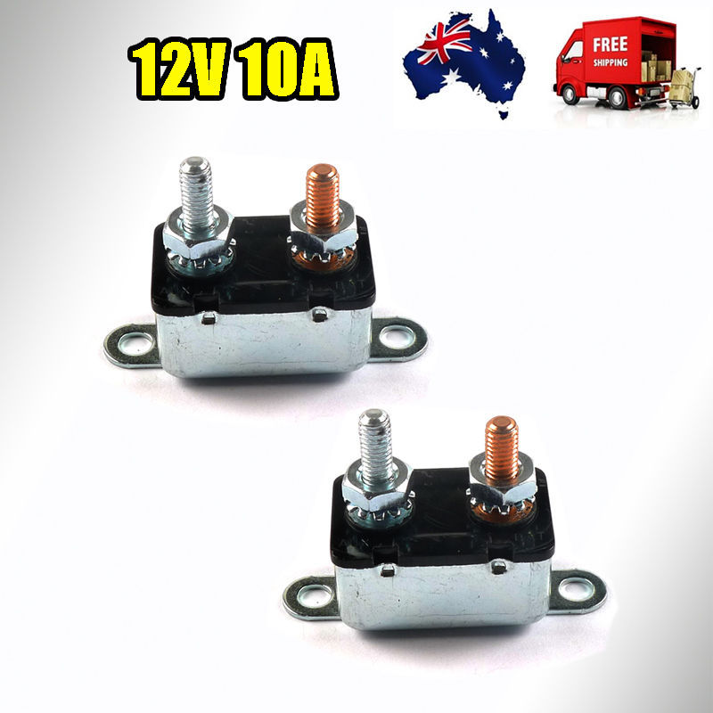 2X Automatic Reset Circuit Breakers 12V Dual battery Stud Bolt Metal AU STOCK