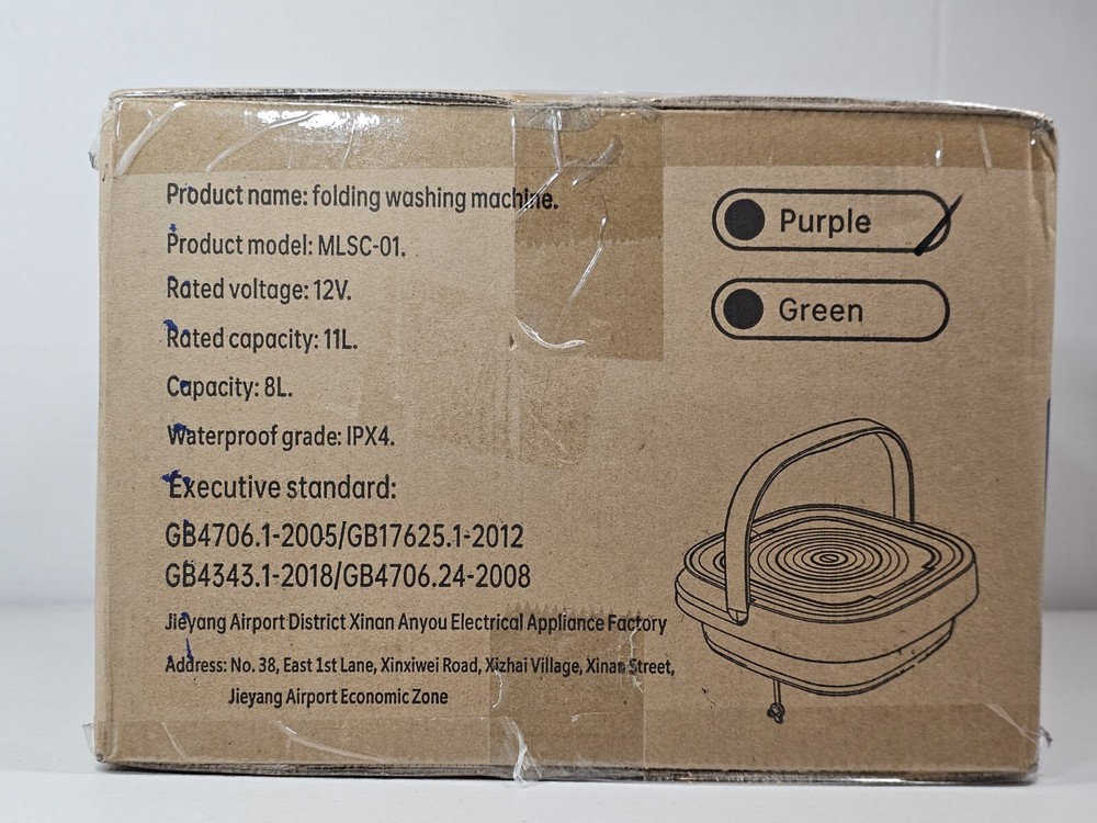 MULTI-FUNCTION FOLDING WASHING MACHINE CLOSE-FITTING MLSC-01 PURPLE 8L