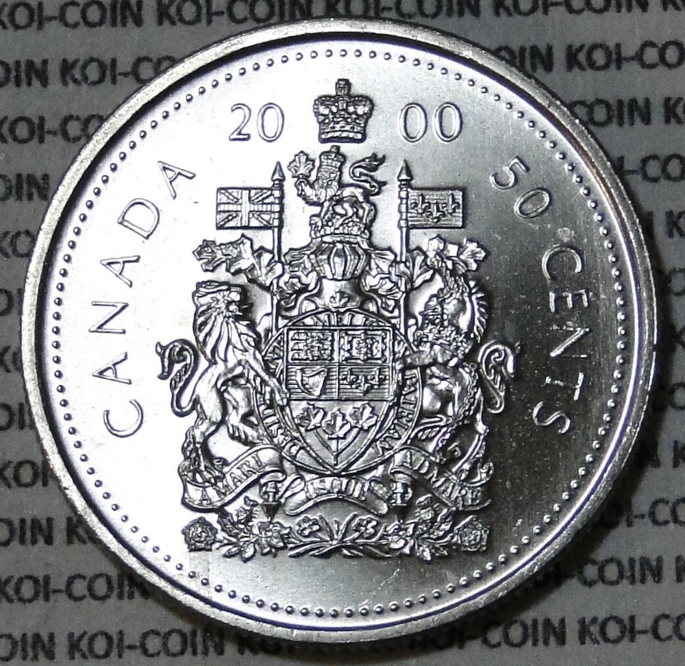 BU UNC Canada 2000 50 cent 50c half dollar coin from mint roll
