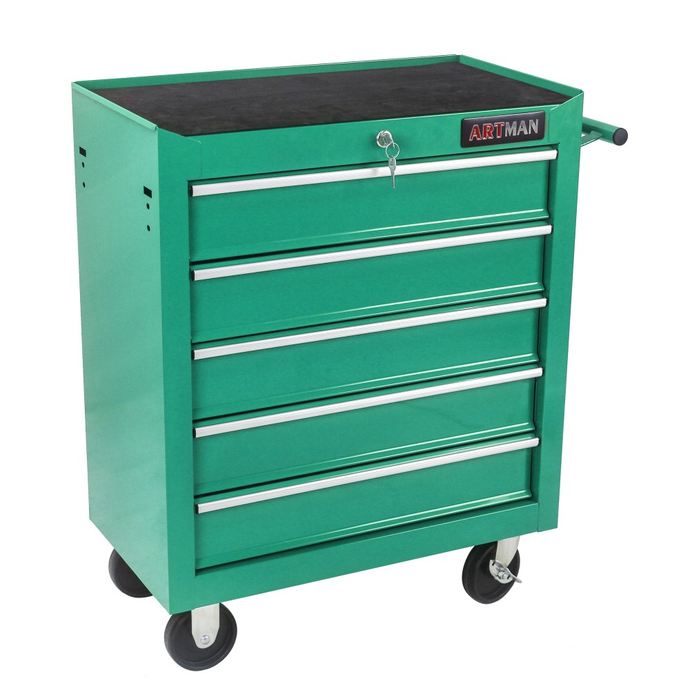 5-Drawer Tool Chest, Garage Storage Cabinet w/ 4 Wheels & Locking System
