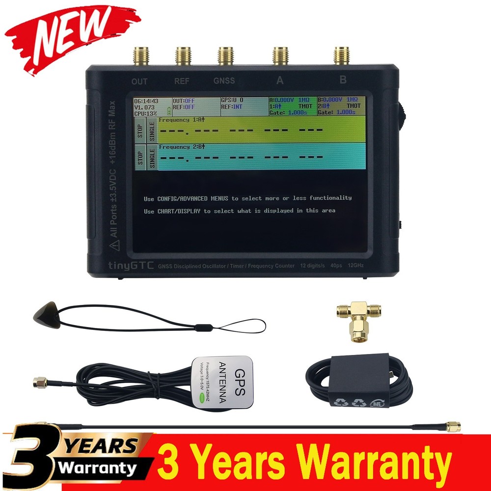 Handheld 12Bit Precision Frequency Counter Built-in GNSS Disciplined Oscillator