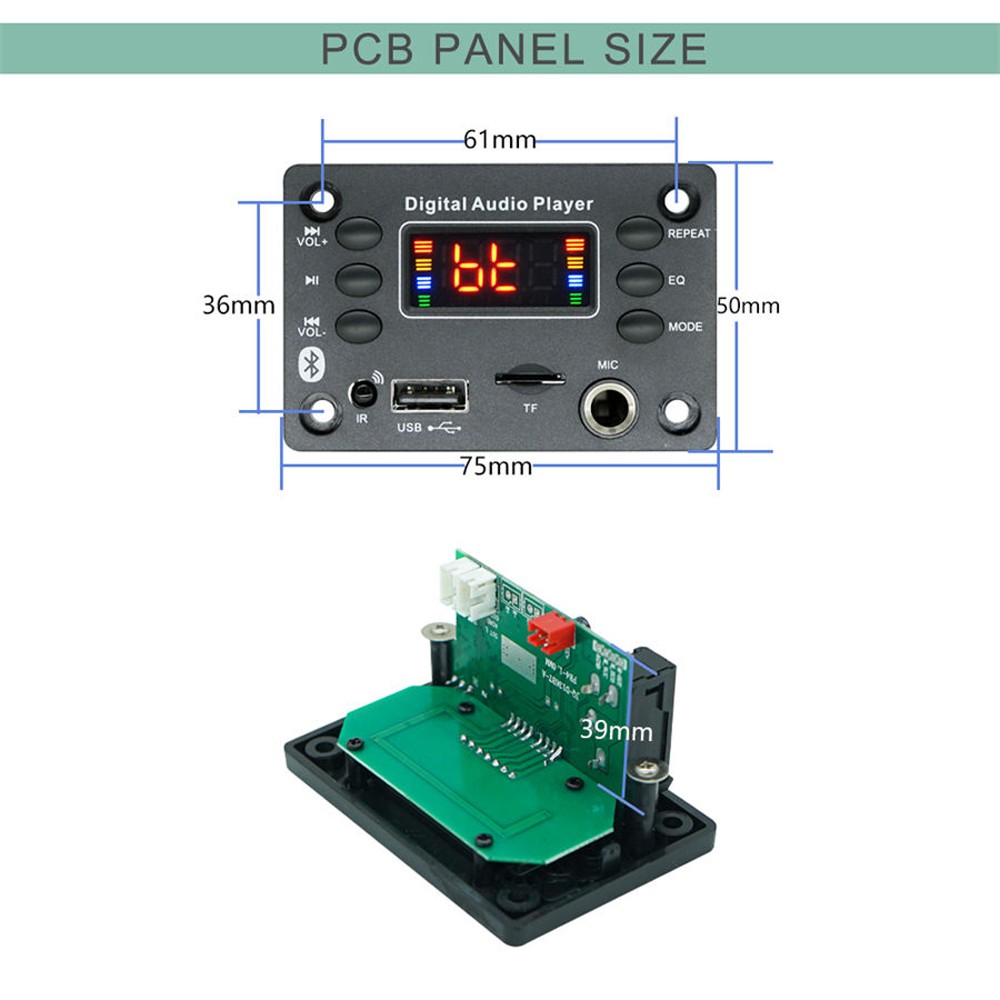 D136BT Bluetooth MP3 Player Speaker MP3 Module Decoder Board With Microphone