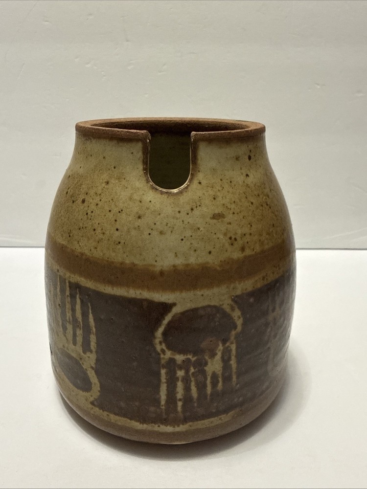 Vintage Rosenbloom Studio Stoneware Pottery Jar Bear Paws