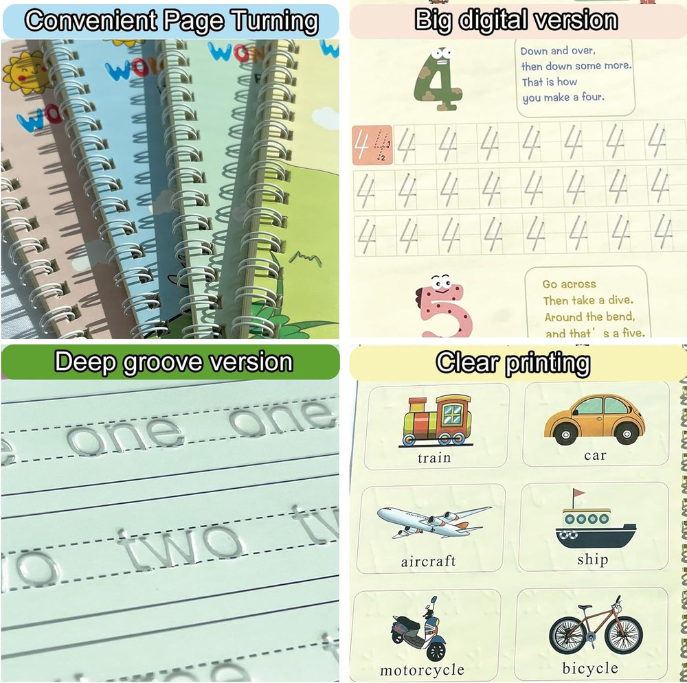 Grooved Handwriting Practice Workbook for Kids Ages 3-5 by Tiny Thinkers