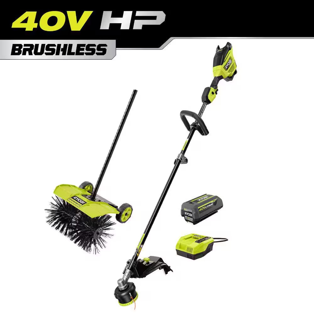 40V HP Brushless 17" Cordless Attachment Capable String Trimmer with Sweeper Att