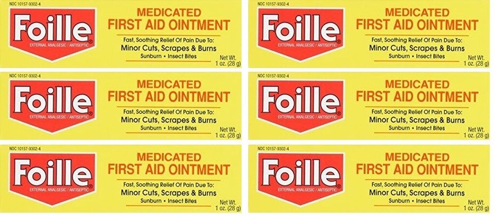 6 Pack Foille Medicated First Aid Ointment 1 ounce Each