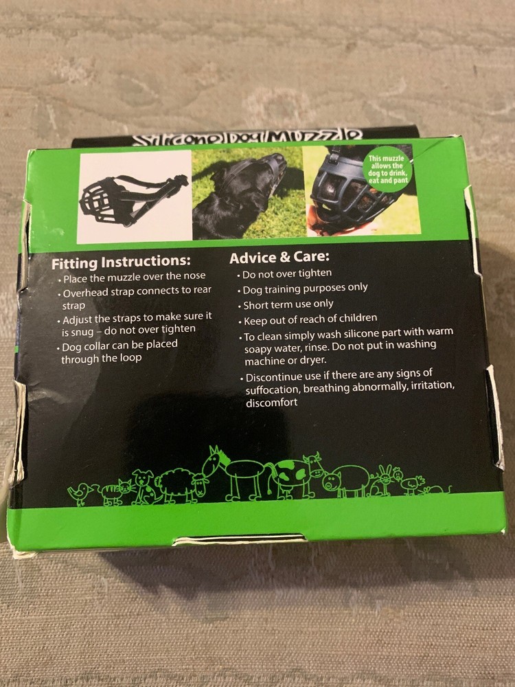 Silicone Black Dog Muzzle: Size 2 (New)