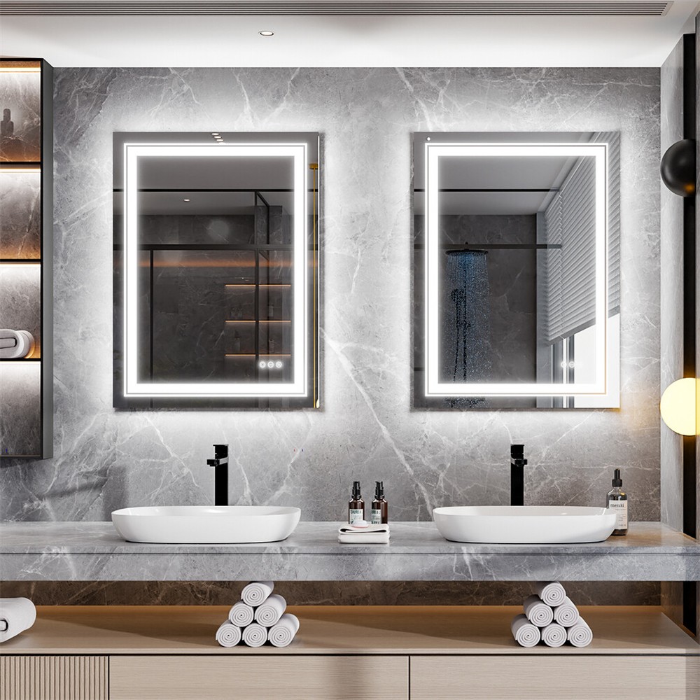 Modern Eye-protection LED Bathroom Mirror Wall Mounted Dimmable Makeup Mirror
