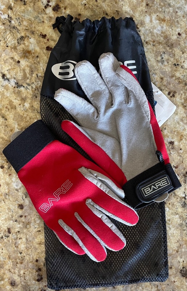 DIVE GLOVES RED 2MM "BARE" TROPIC SPORT, X-SMALL