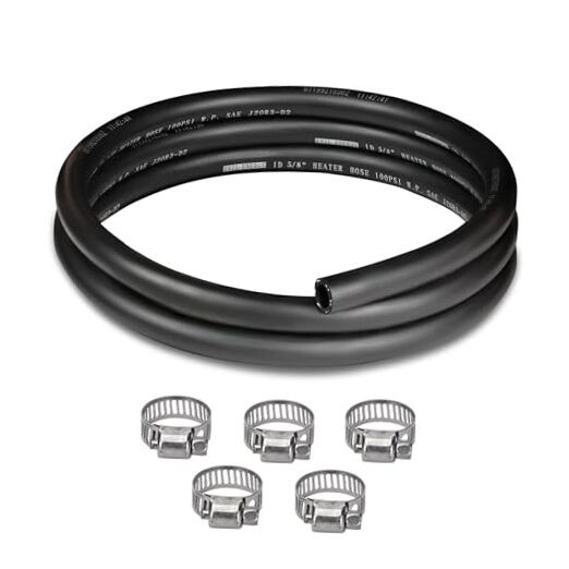 5/8" Heater Hose 5FT Coolant Radiator Hose With 5PCS Clamps Straight 5/8 5FT