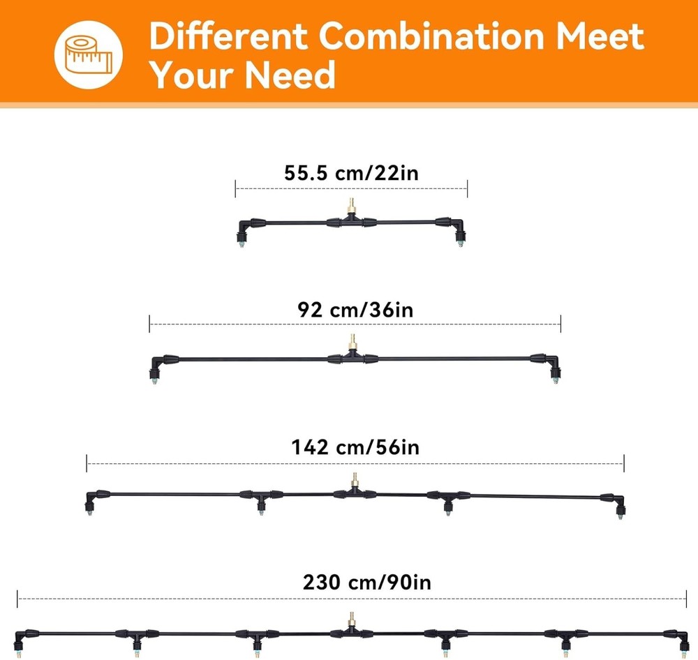 Heavy-Duty 6-Nozzle Poly Boom Wand with 3/8" Connection for Ultimate Coverage