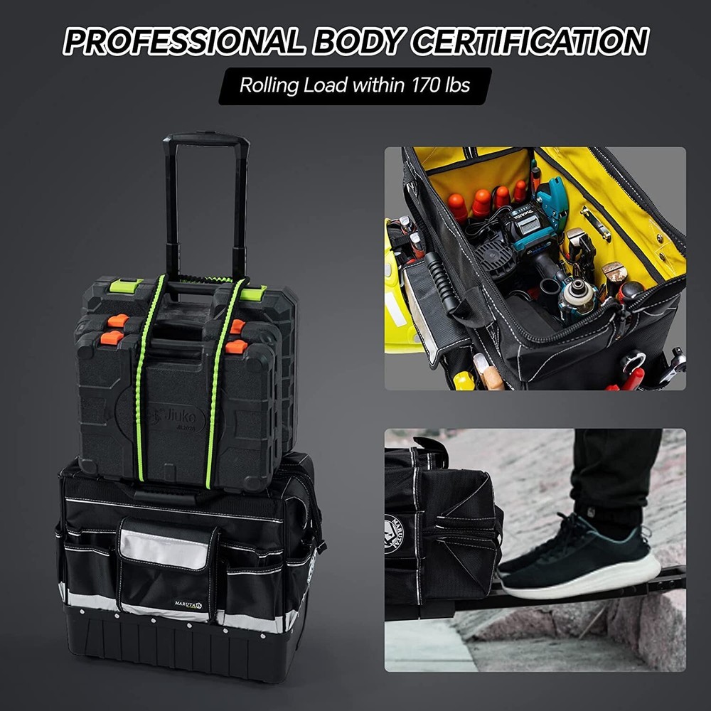 18'' Rolling Tool Bag with Wheels Storage Organizer Rolling Tool Tote,